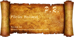 Pörös Roland névjegykártya